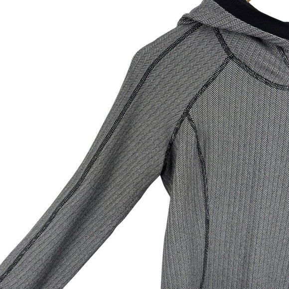Lululemon Think Fast Hoodie Heathered Herringbone Silver Spoon Black Size 8 - Picture 3 of 14